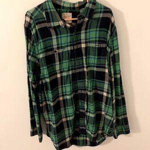 Green and Navy American Eagle Heritage Flannel